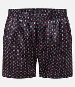 Cueca Samba Canção em Cetim com Estampa de Ícones