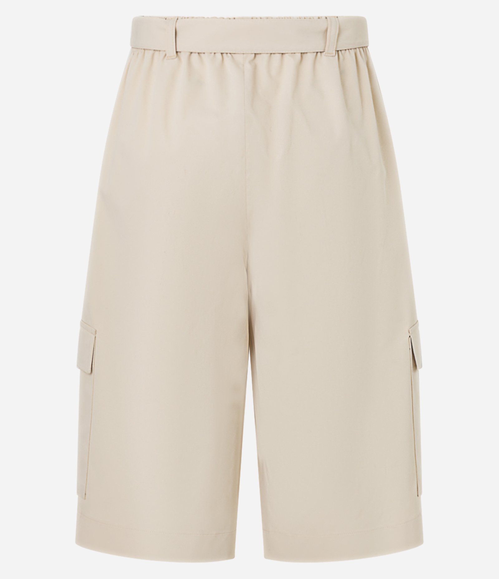 Bermuda Evasê em Sarja com Fivela e Bolso Utilitário Bege 9