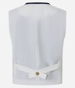 Colete em Viscolinho com Contraste na Gola e Vista