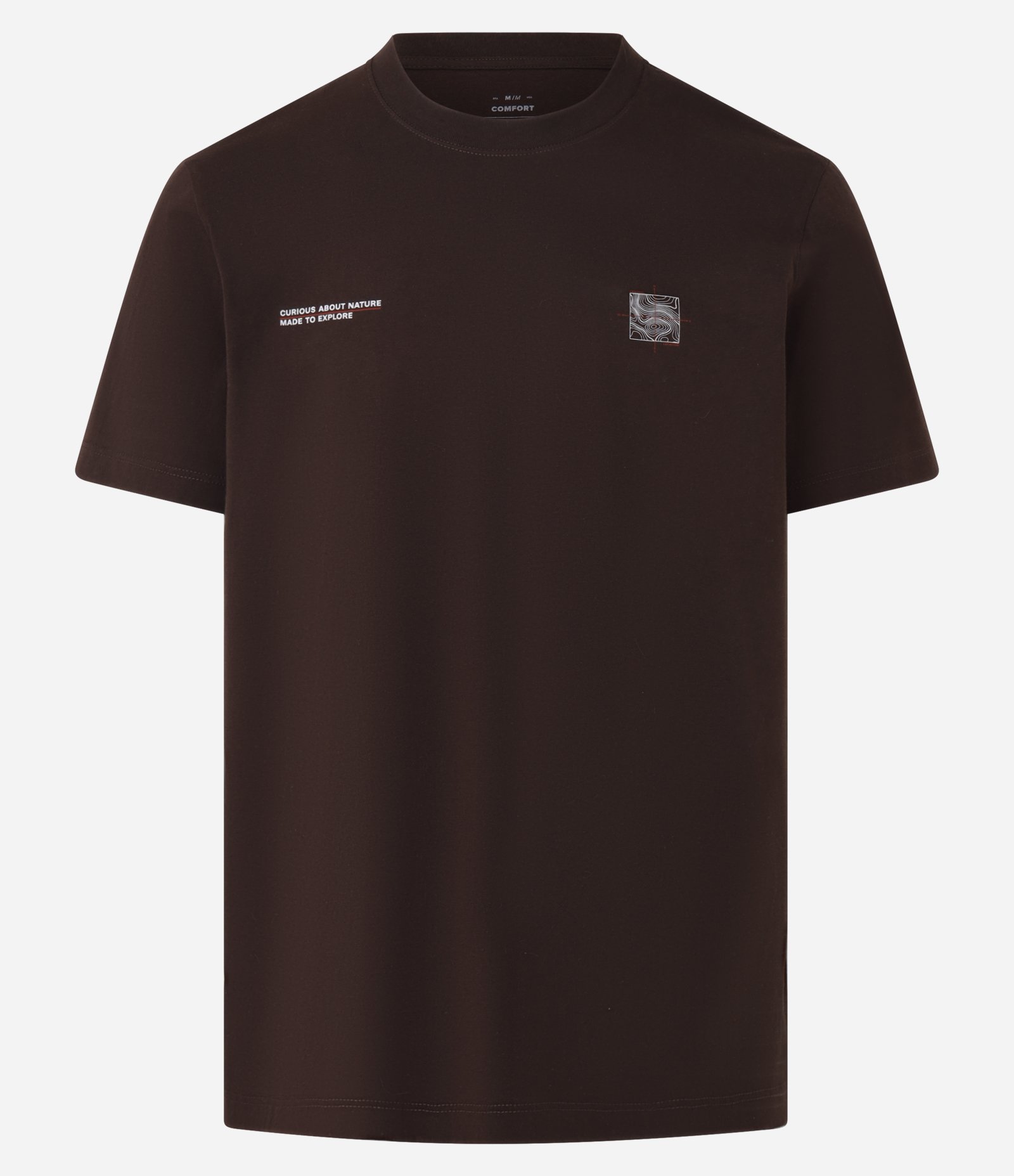 Camiseta Comfort em Algodão com Estampa de Montanha e Lettering Marrom 6