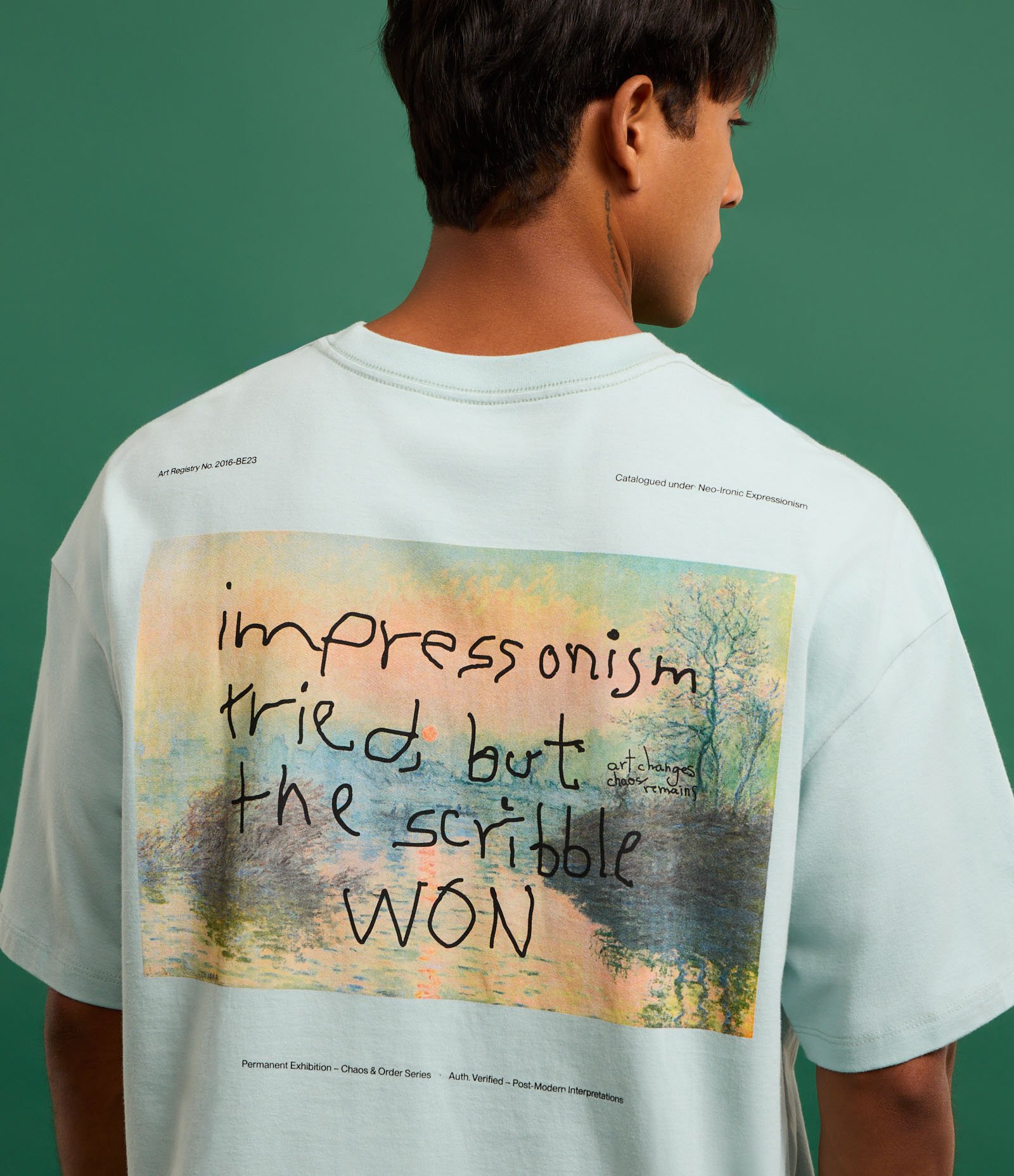 Camiseta Oversized em Malhão com Estampa Lettering Artística Verde 3