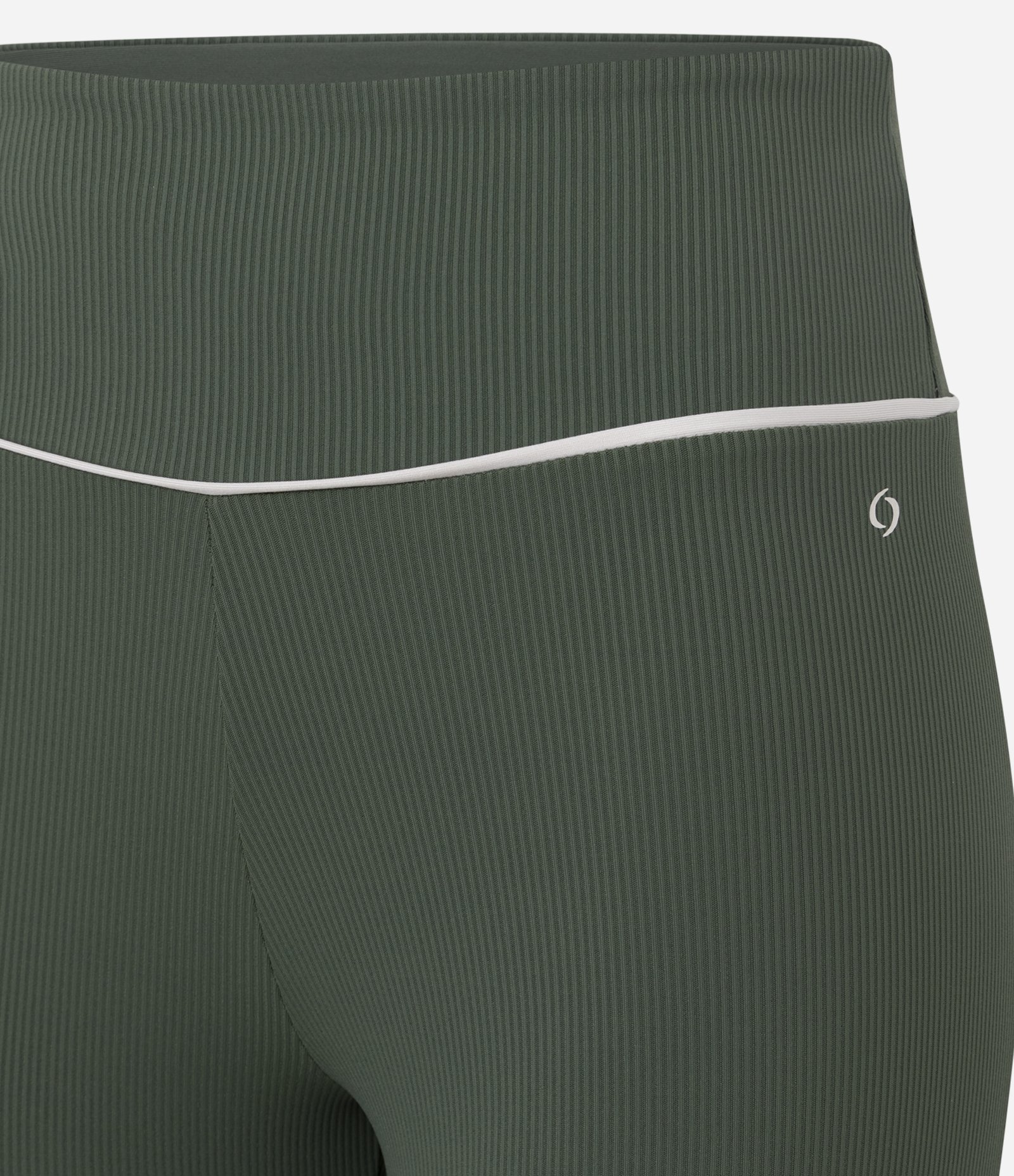 Calça Legging Esportiva em Microfibra Canelada com Friso Contrastante Verde 6