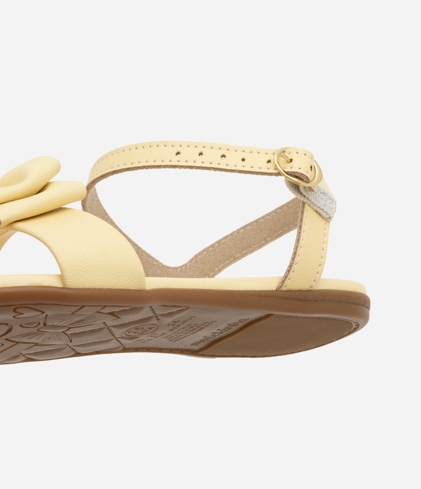 Sandália Infantil com Laço Aplicado - Tam 19 ao 25 Amarelo 5