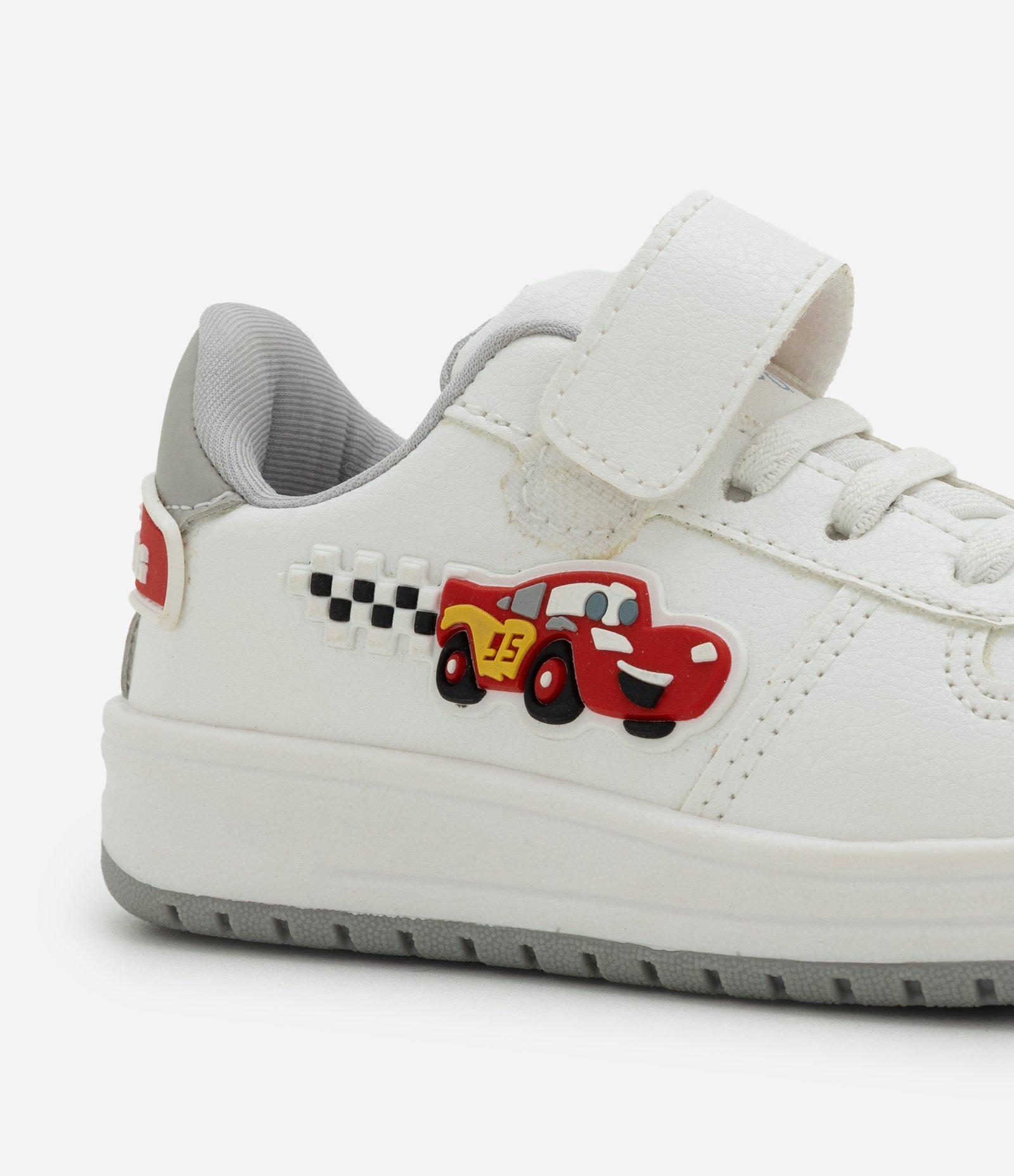 Tenis Infantil em PU com Patch Carros - Tam 20 a 27 Off White 6