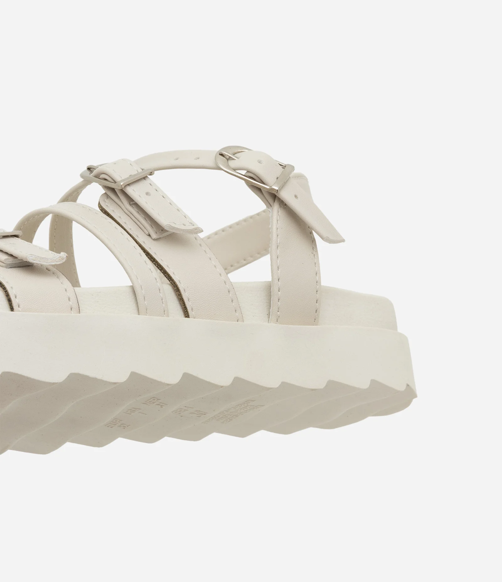 Sandália Infantil Flatform com Tiras e Fivelas - Tam 27 ao 34 Off White 2