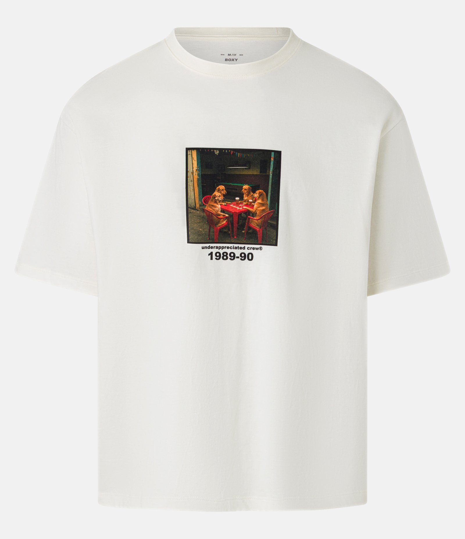 Camiseta Boxy em Algodão Estampa de Cachorros no Boteco e Lettering Off White 5