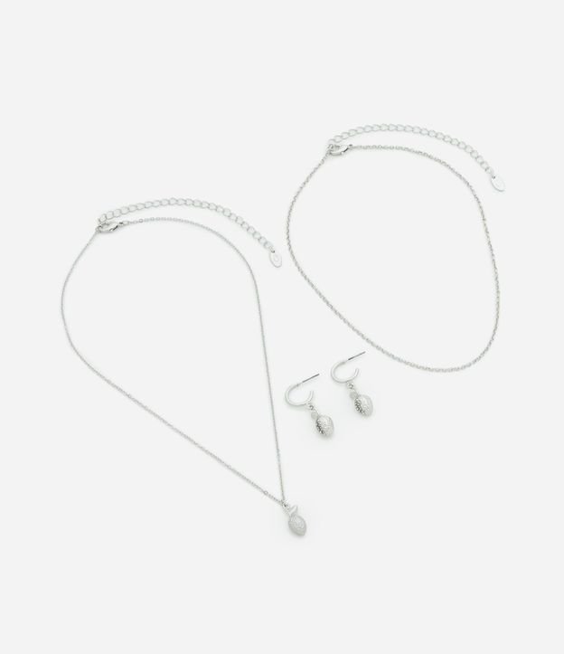 Conjunto Colar e Brinco com Corrente e Pingente Limão