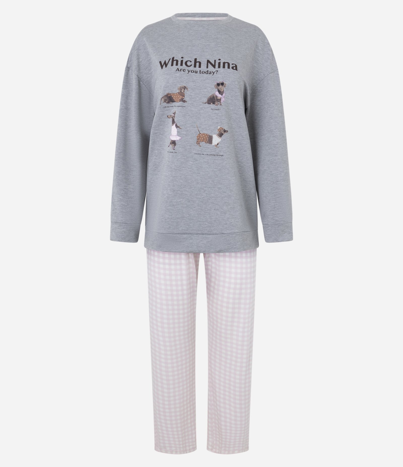 Pijama Longo em Moletom Felpudo com Estampa de Cachorrinho Cinza 4