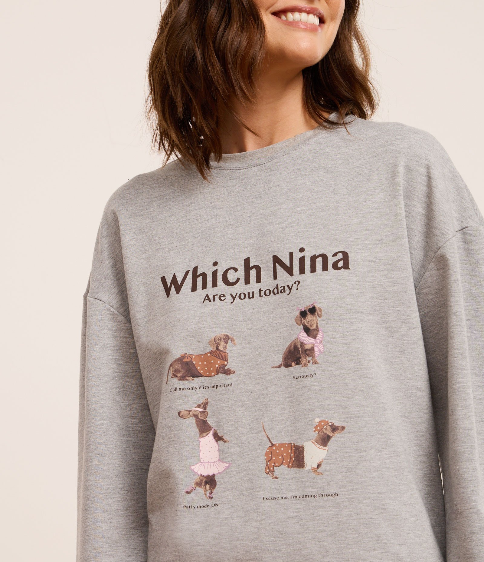 Pijama Longo em Moletom Felpudo com Estampa de Cachorrinho Cinza 3