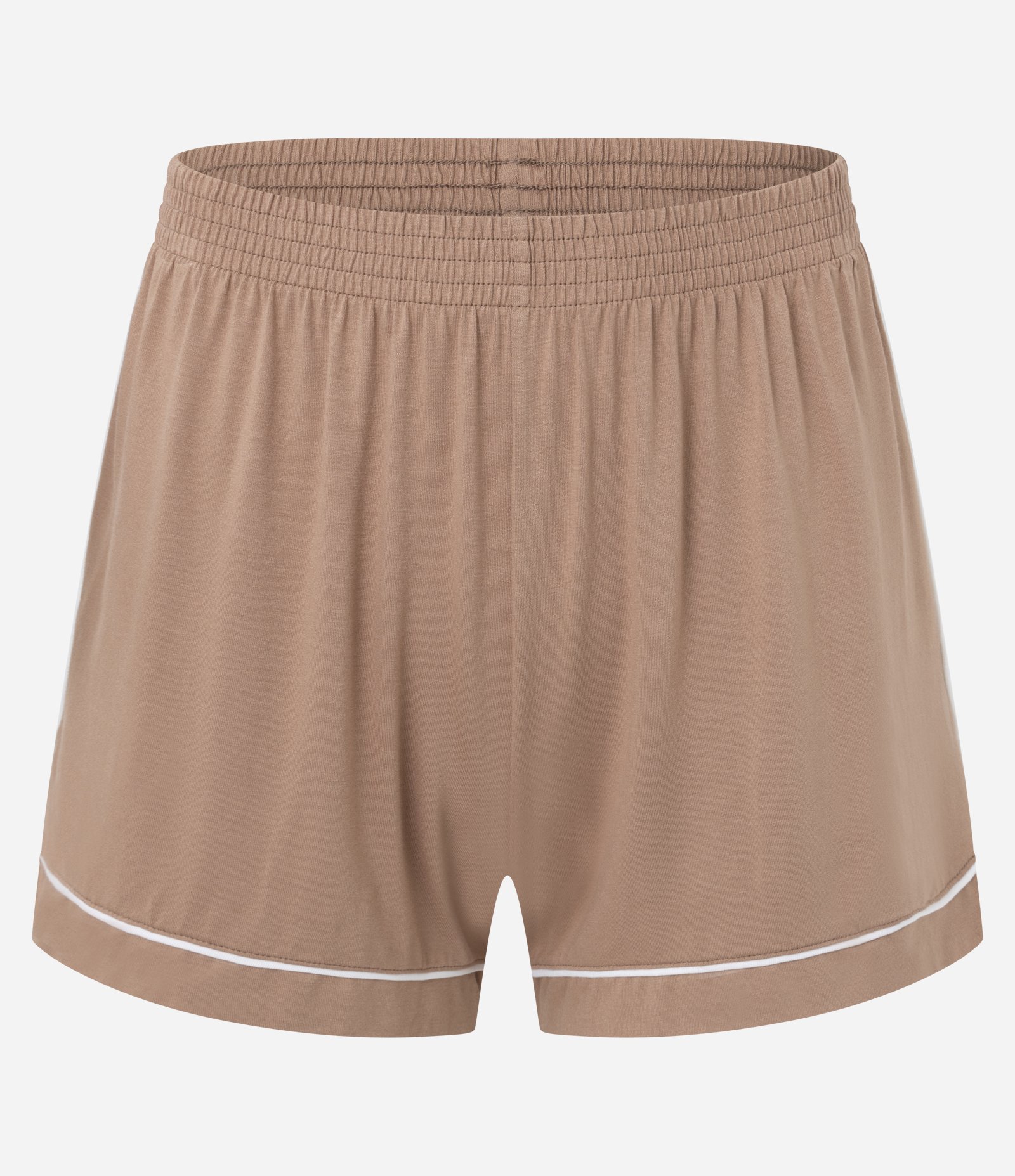 Pijama Short Doll em Viscolycra com Viés Contrastante Marrom 7