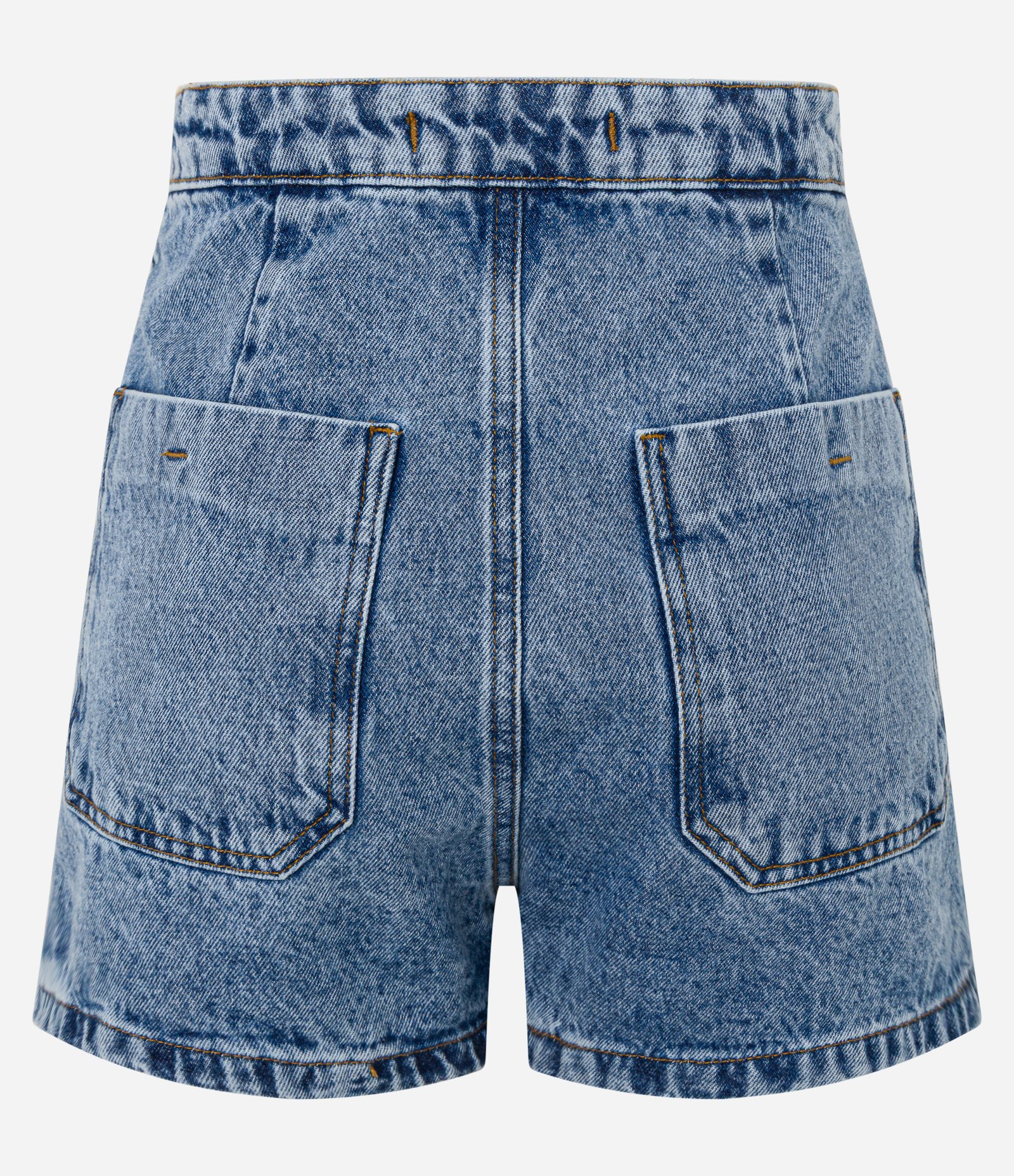 Short Saia Jeans com Botões no Transpasse Azul 6