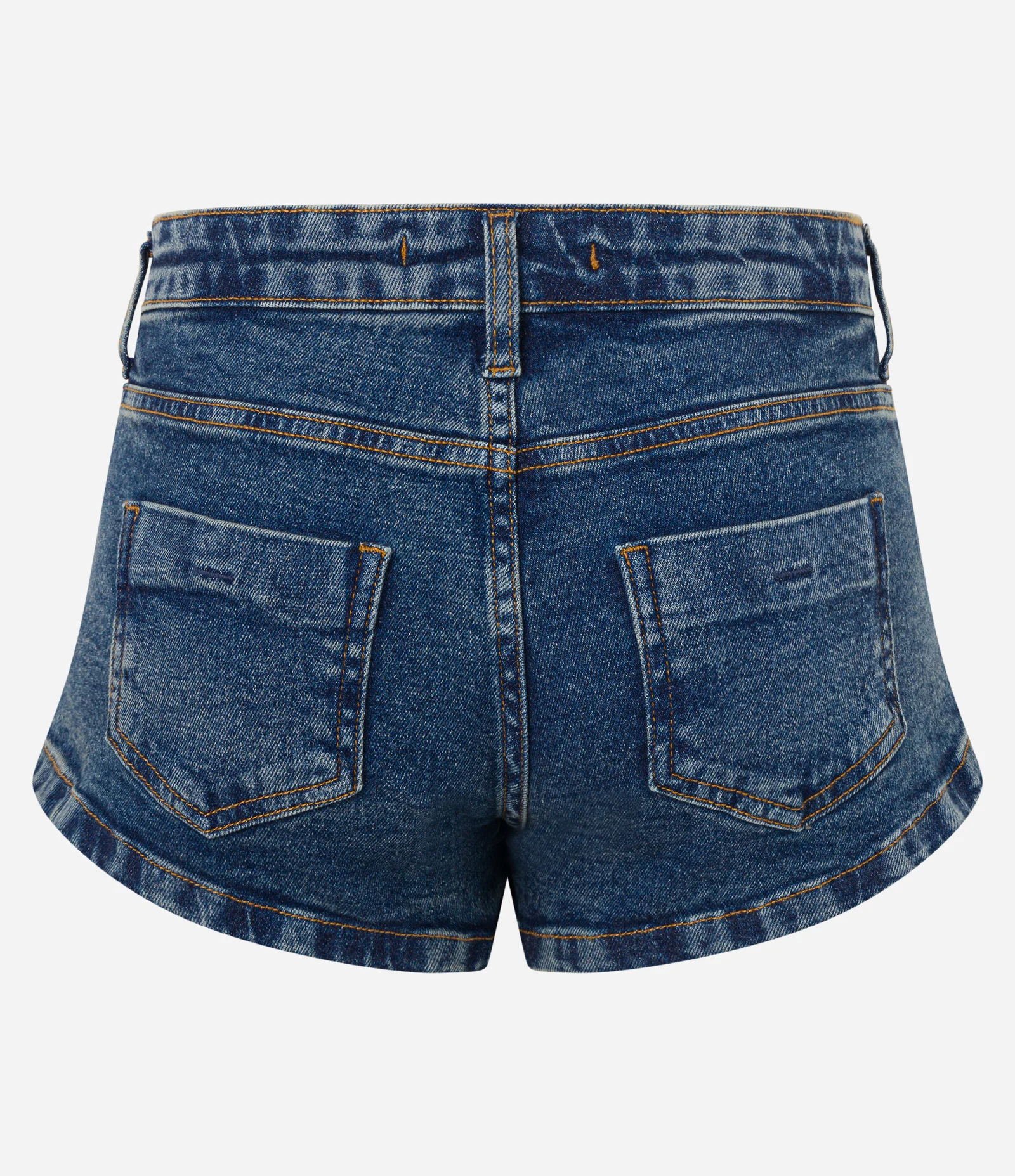 Short Mini em Jeans com Recortes Traseiros e Bolsos Azul 7