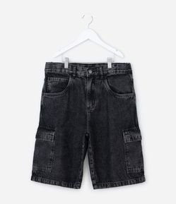 Bermuda Baggy Infantil com Bolsos Cargo - Tam 5 a 14 Anos