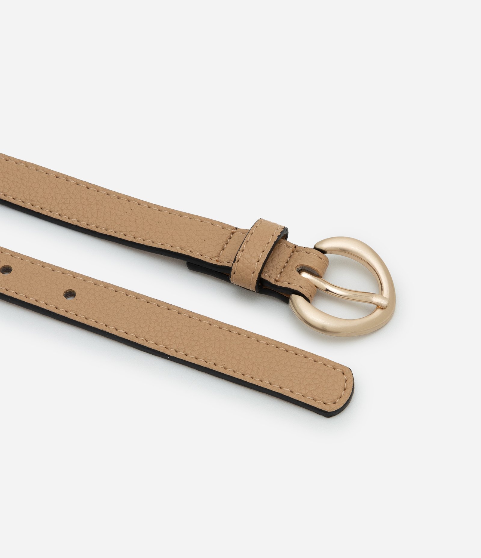 Kit 03 Cintos Finos com Fivela Arrdondada Bold Marrom/Off White/Preto 3