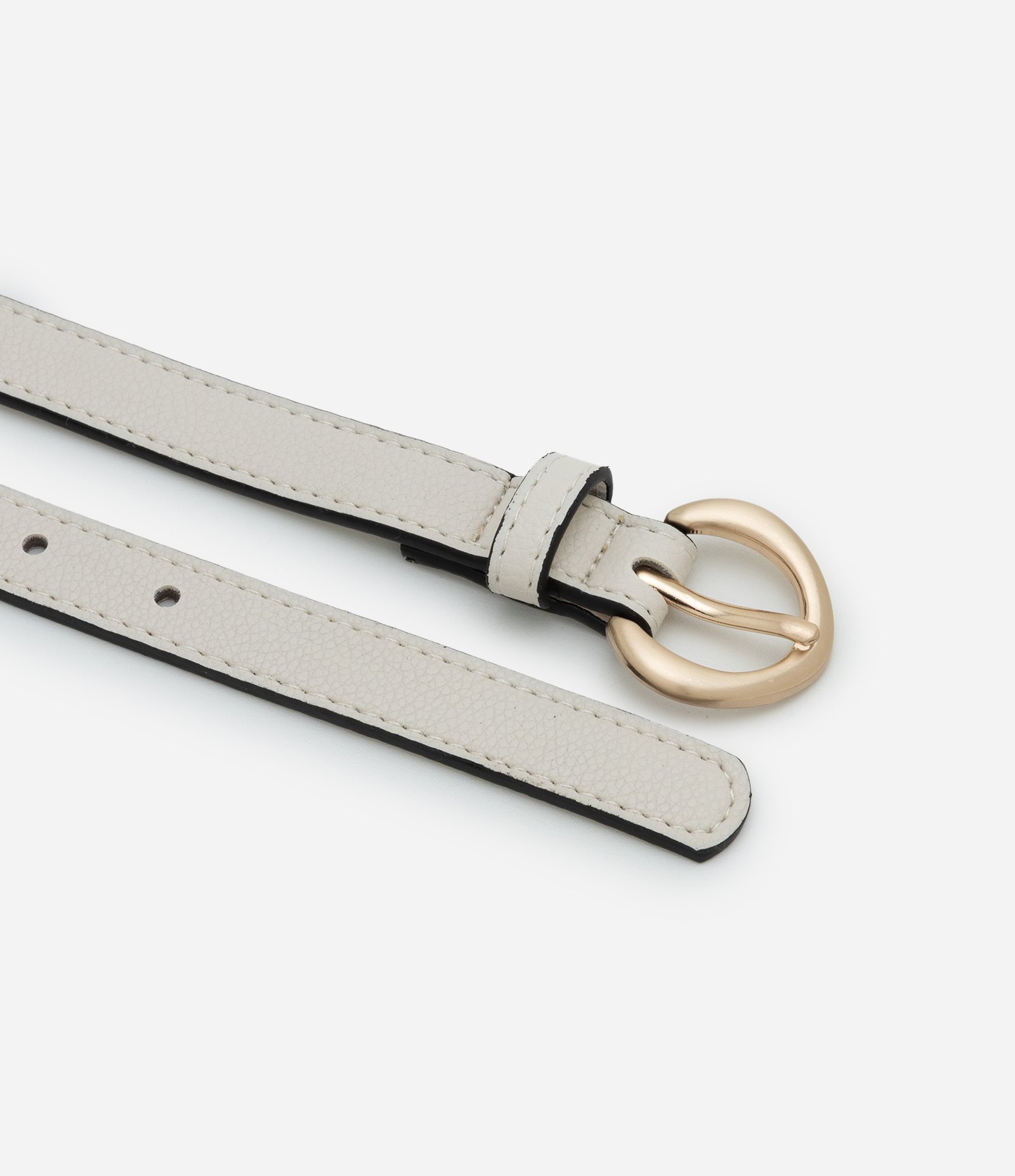 Kit 03 Cintos Finos com Fivela Arrdondada Bold Marrom/Off White/Preto 4