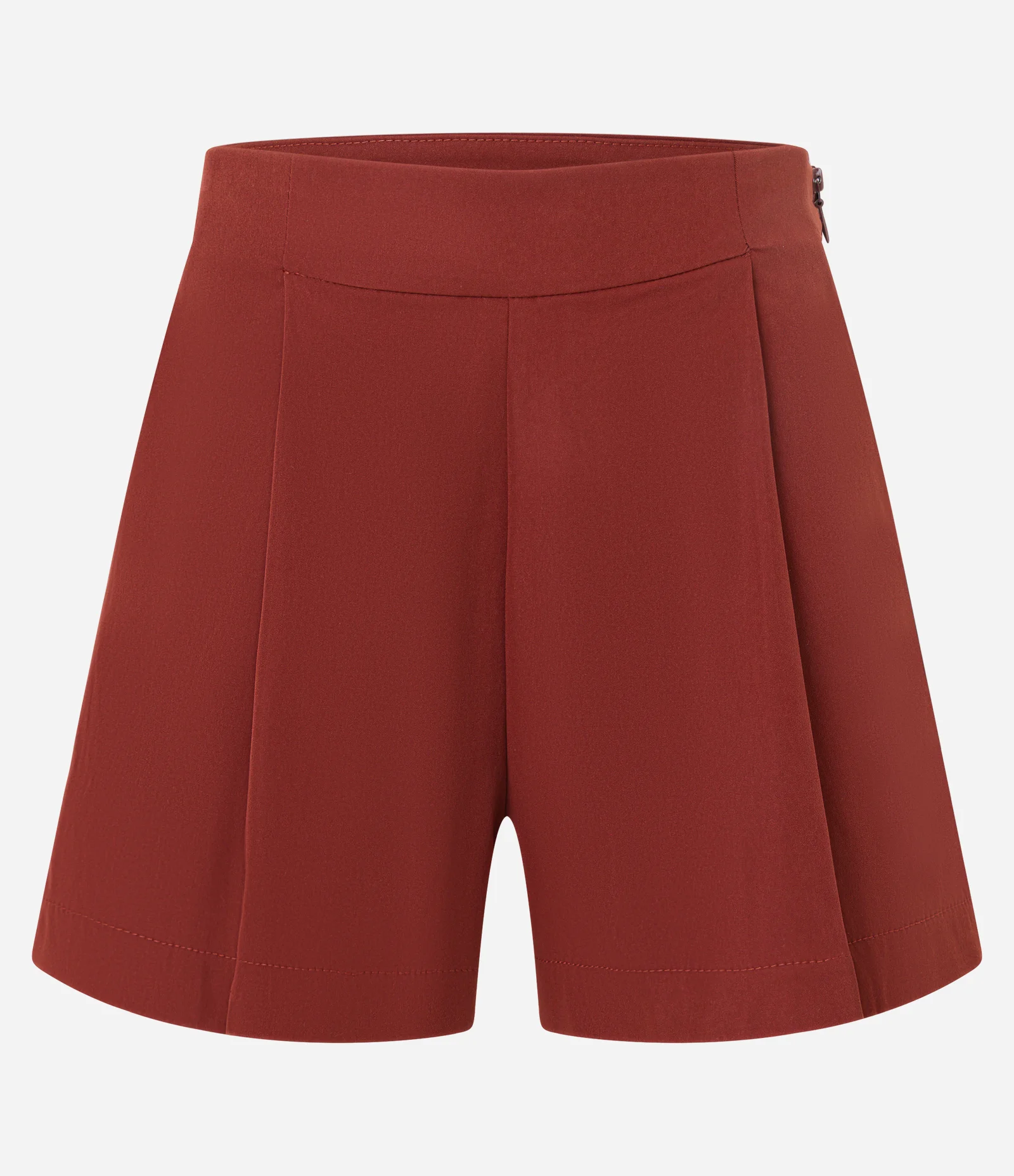 Short em Alfaiataria com Recortes no Bolso Marrom 6