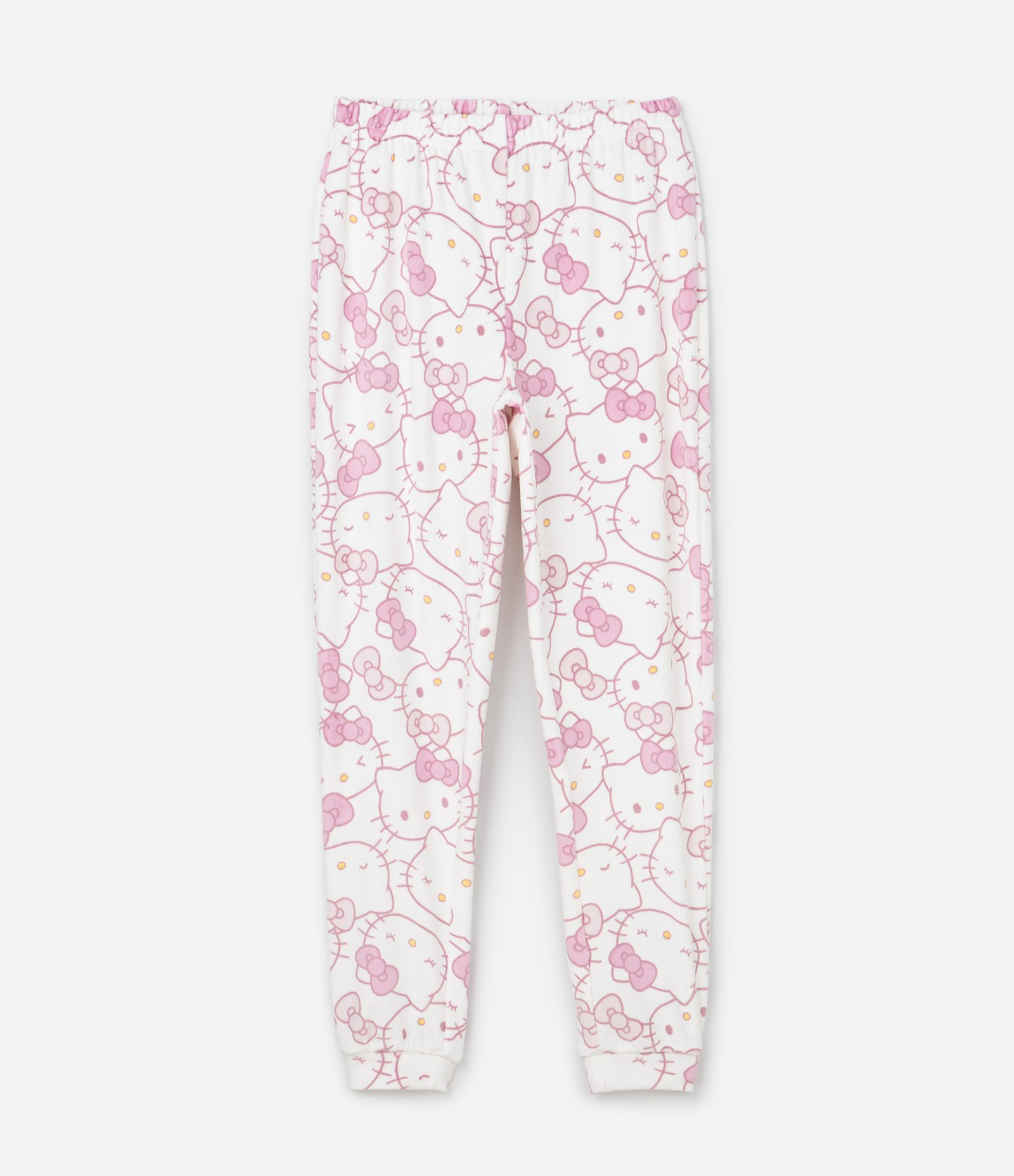 Pijama Infantil Longo em Plush com Estampa Hello Kitty – Tam 4 a 16 Anos Branco/Rosa Claro 5