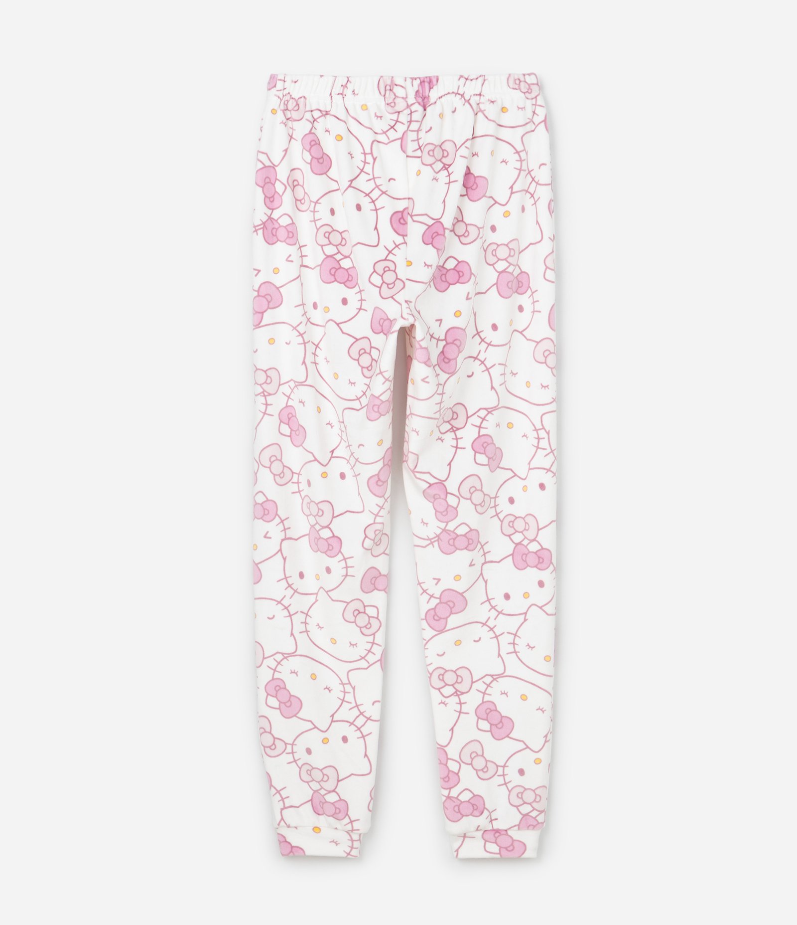Pijama Infantil Longo em Plush com Estampa Hello Kitty – Tam 4 a 16 Anos Branco/Rosa Claro 6