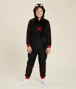 Pijama Jumper Infantil com Bordado Homem Aranha - Tam 4 a 14 Anos
