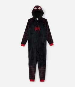 Pijama Jumper Infantil em Fleece com Bordado Homem Aranha - Tam 4 a 14 Anos
