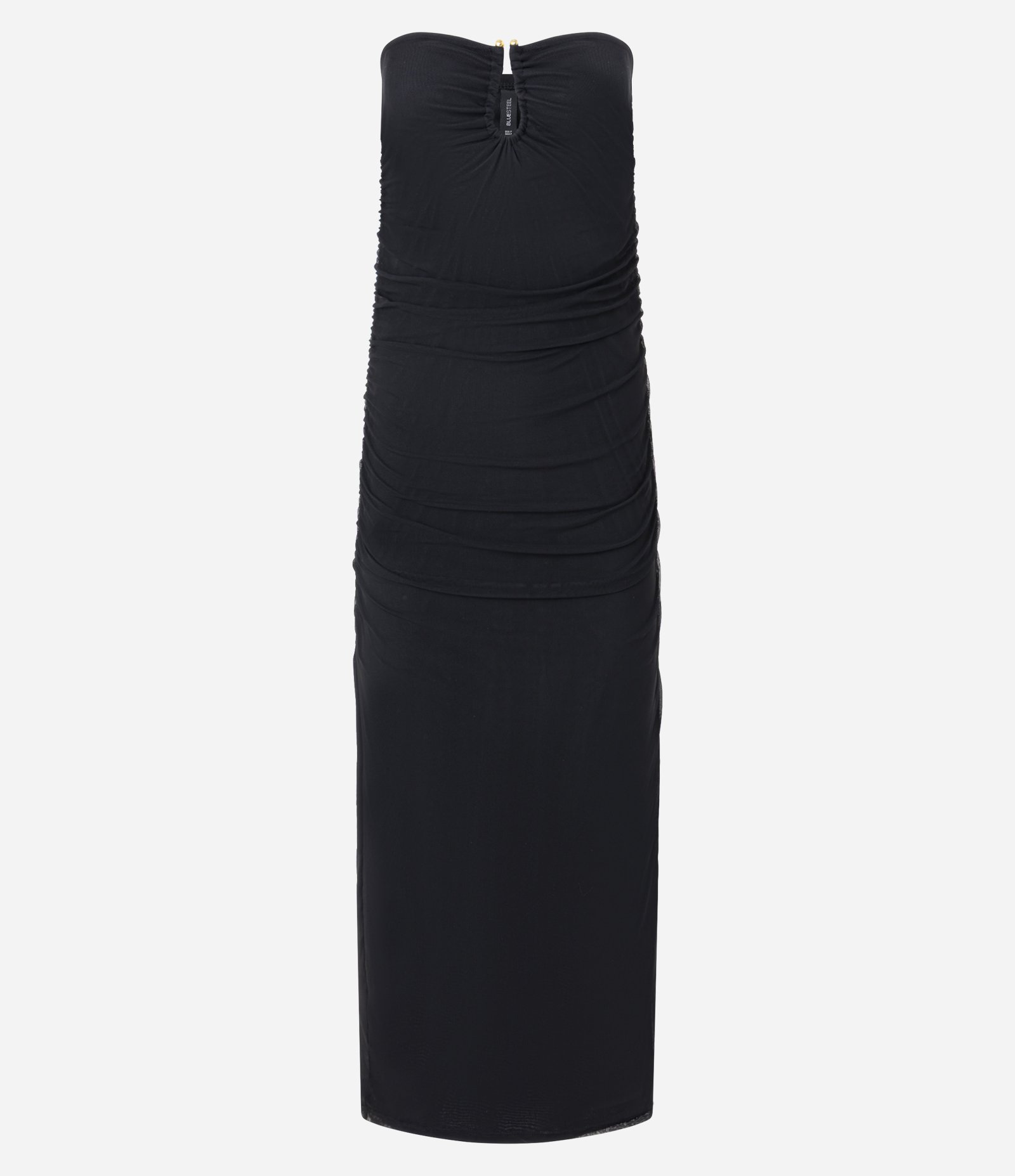 Vestido New Midi em Tule com Aviamento no Decote Preto 5
