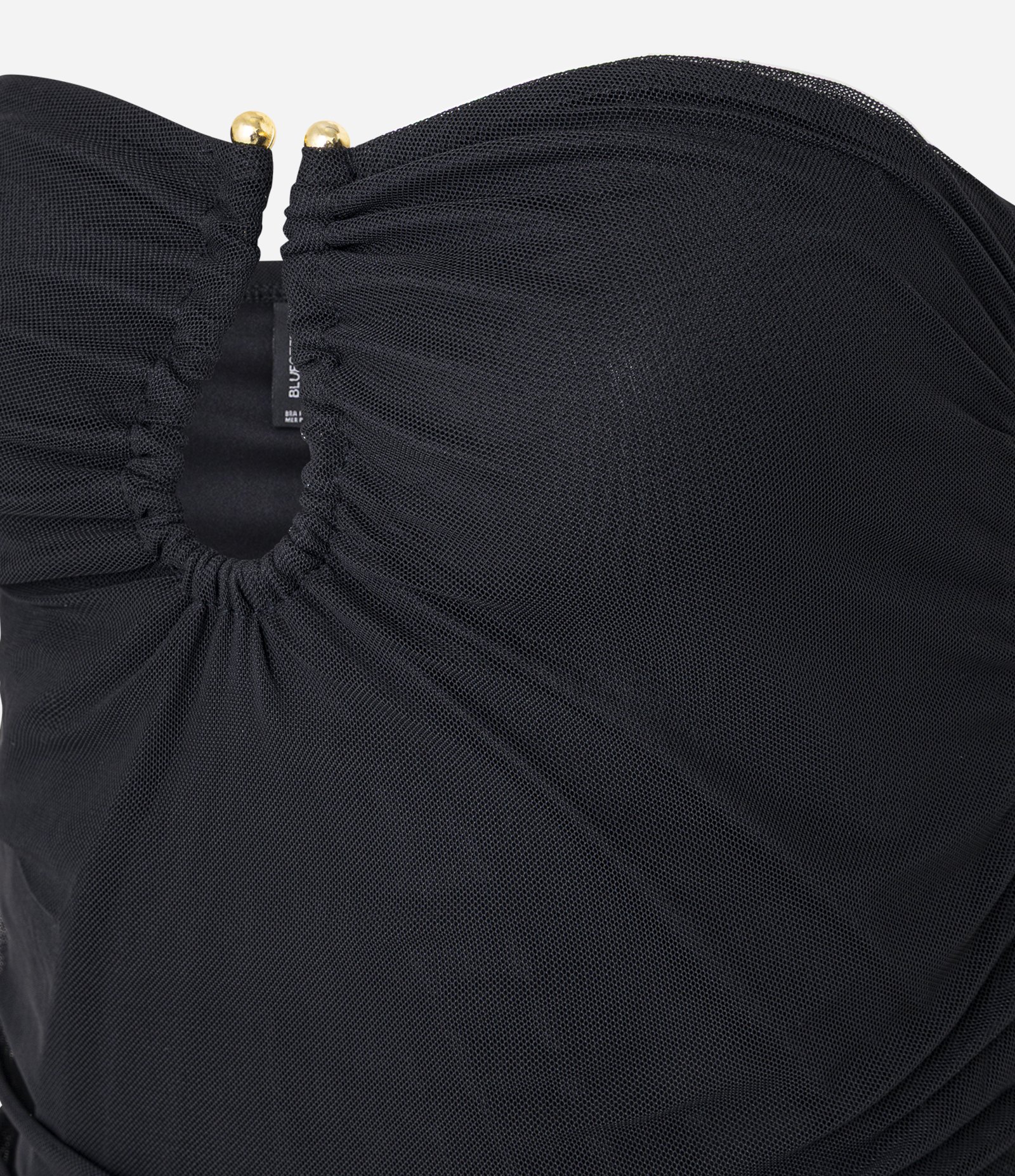 Vestido New Midi em Tule com Aviamento no Decote Preto 6