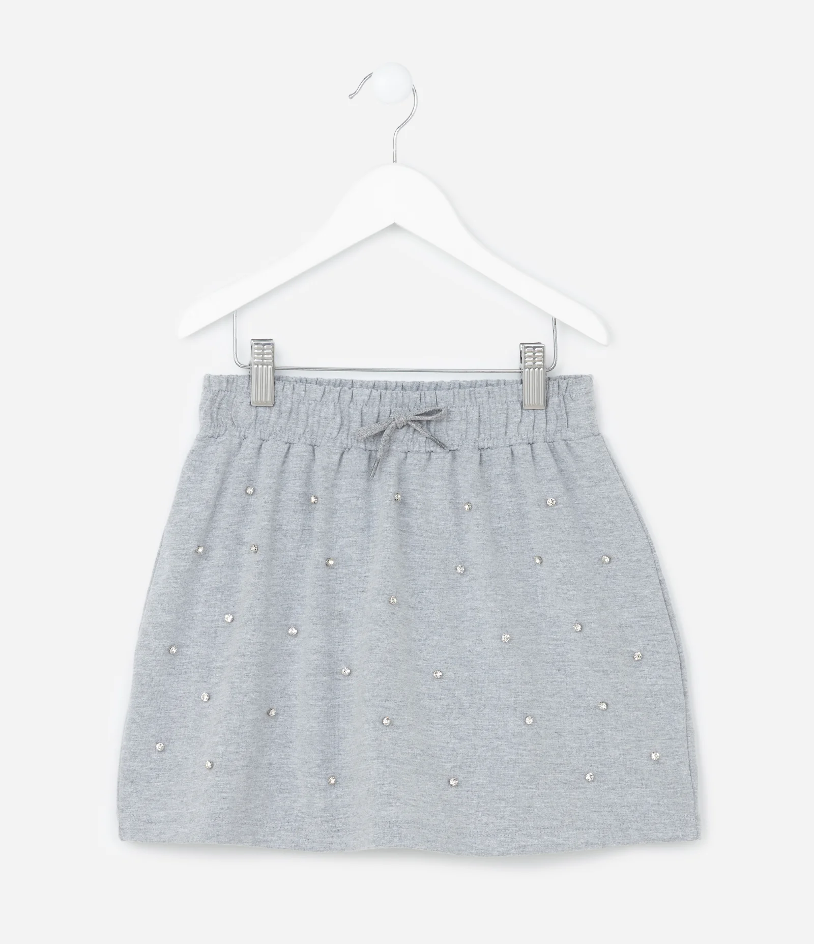 Saia Infantil em Moletinho com Brilhos Aplicados - Tam 5 a 14 Anos Cinza 2