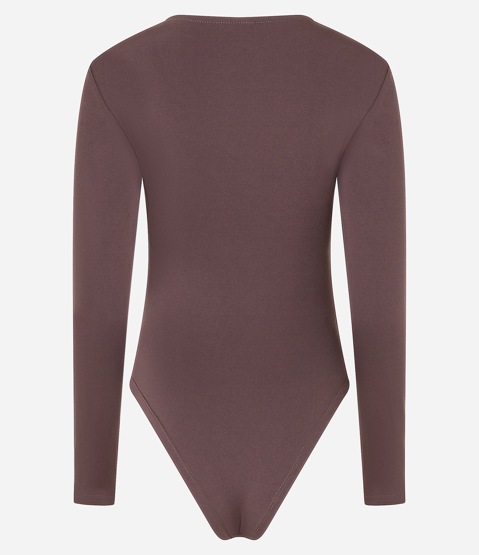 Body em Microfibra com Busto Torcido e Decote V Marrom 5