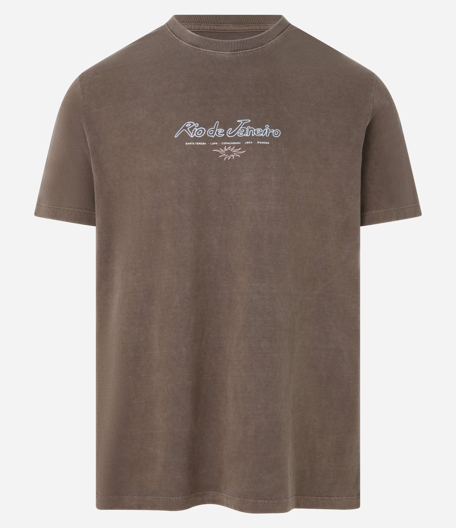 Camiseta Comfort em Algodão com Estampa Lettering Rio de Janeiro Estonada Marrom 4