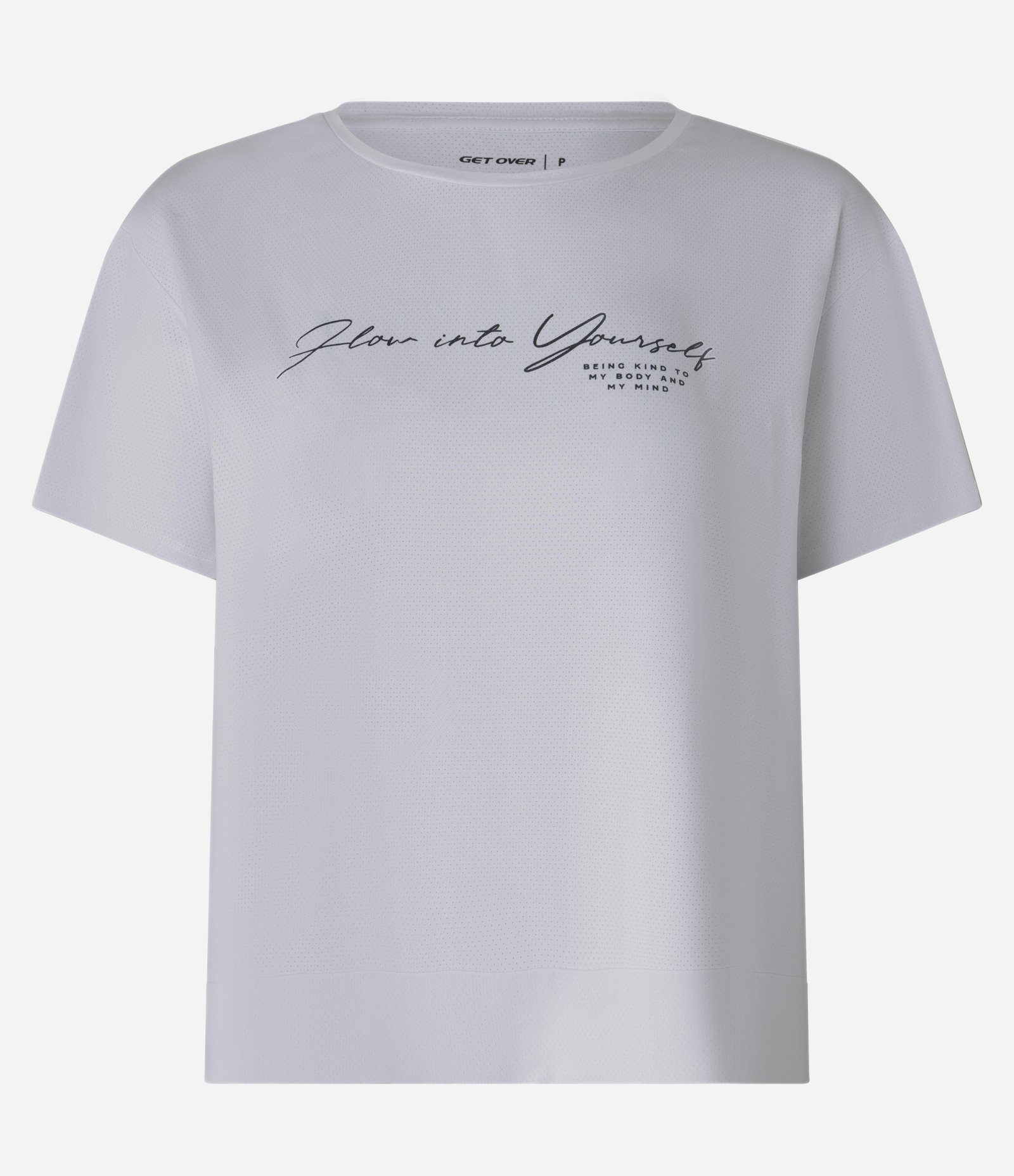 Camiseta Cropped Oversized Esportiva com Tecnologia Dry e Estampa Flow Branco 3