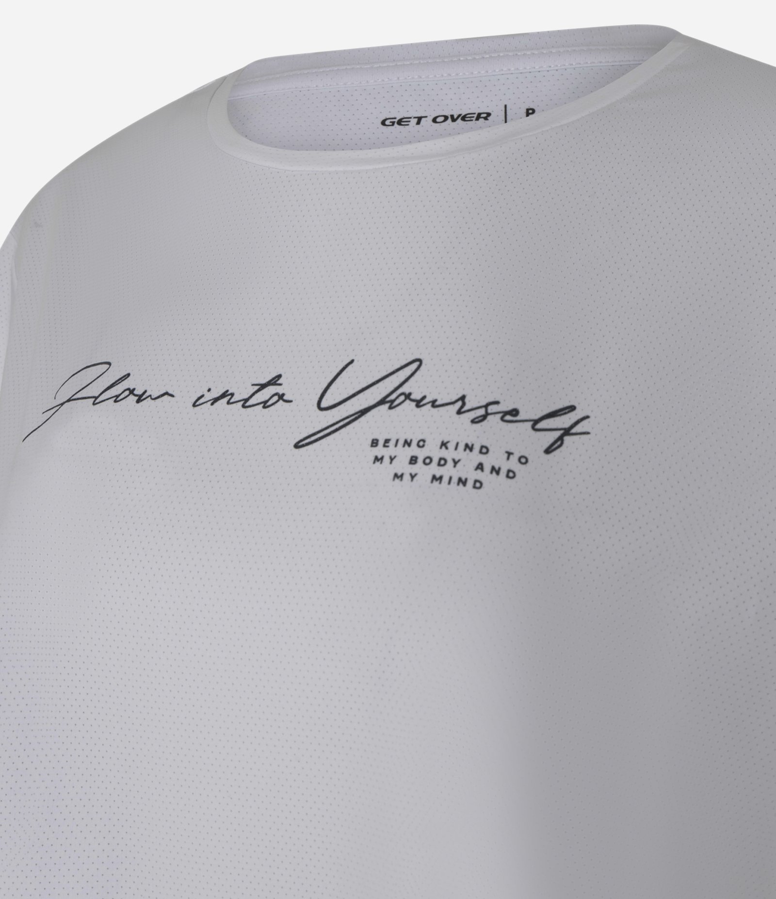 Camiseta Cropped Oversized Esportiva com Tecnologia Dry e Estampa Flow Branco 4