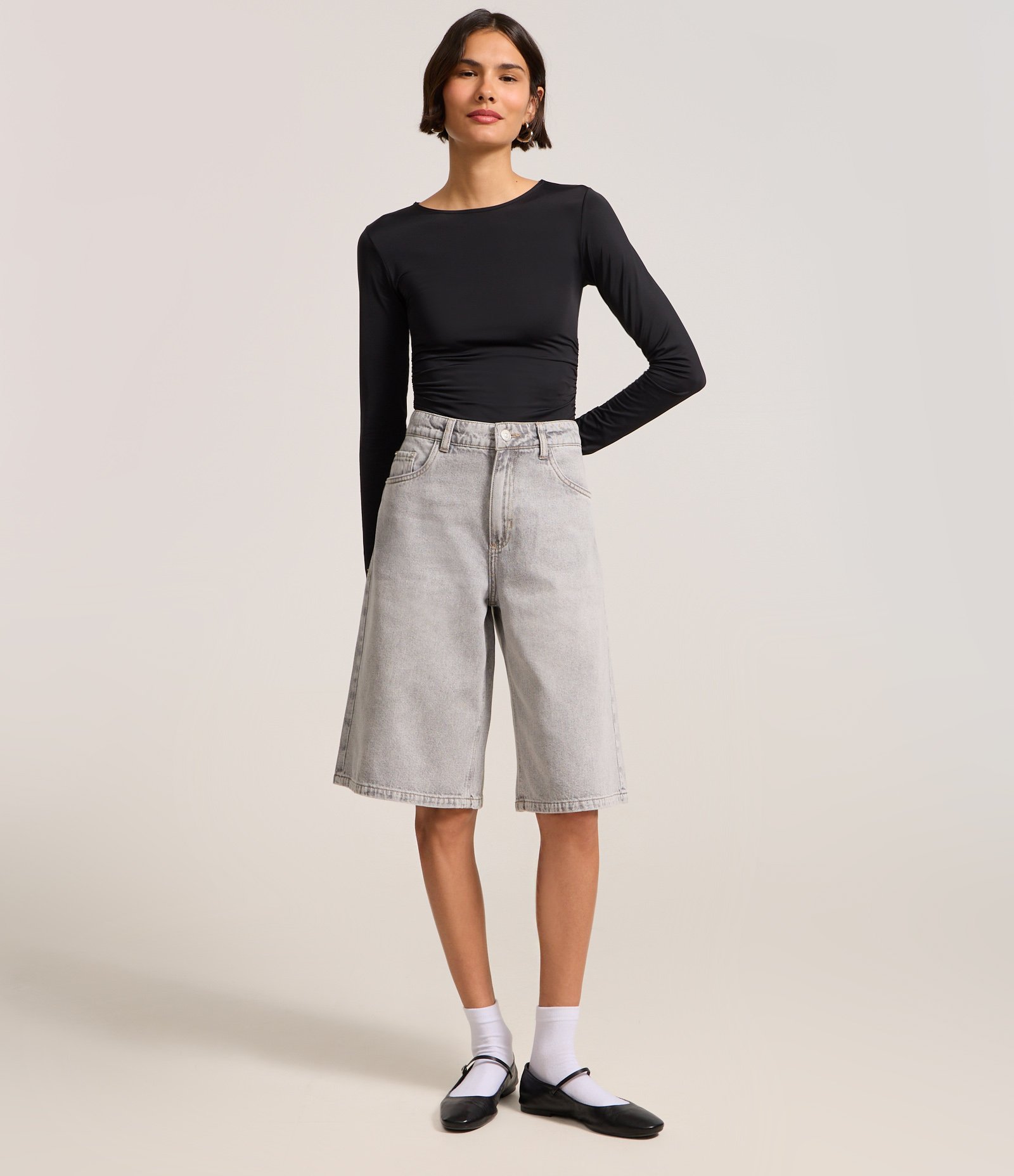 Body em Poliamida com Franzido Lateral Preto 2