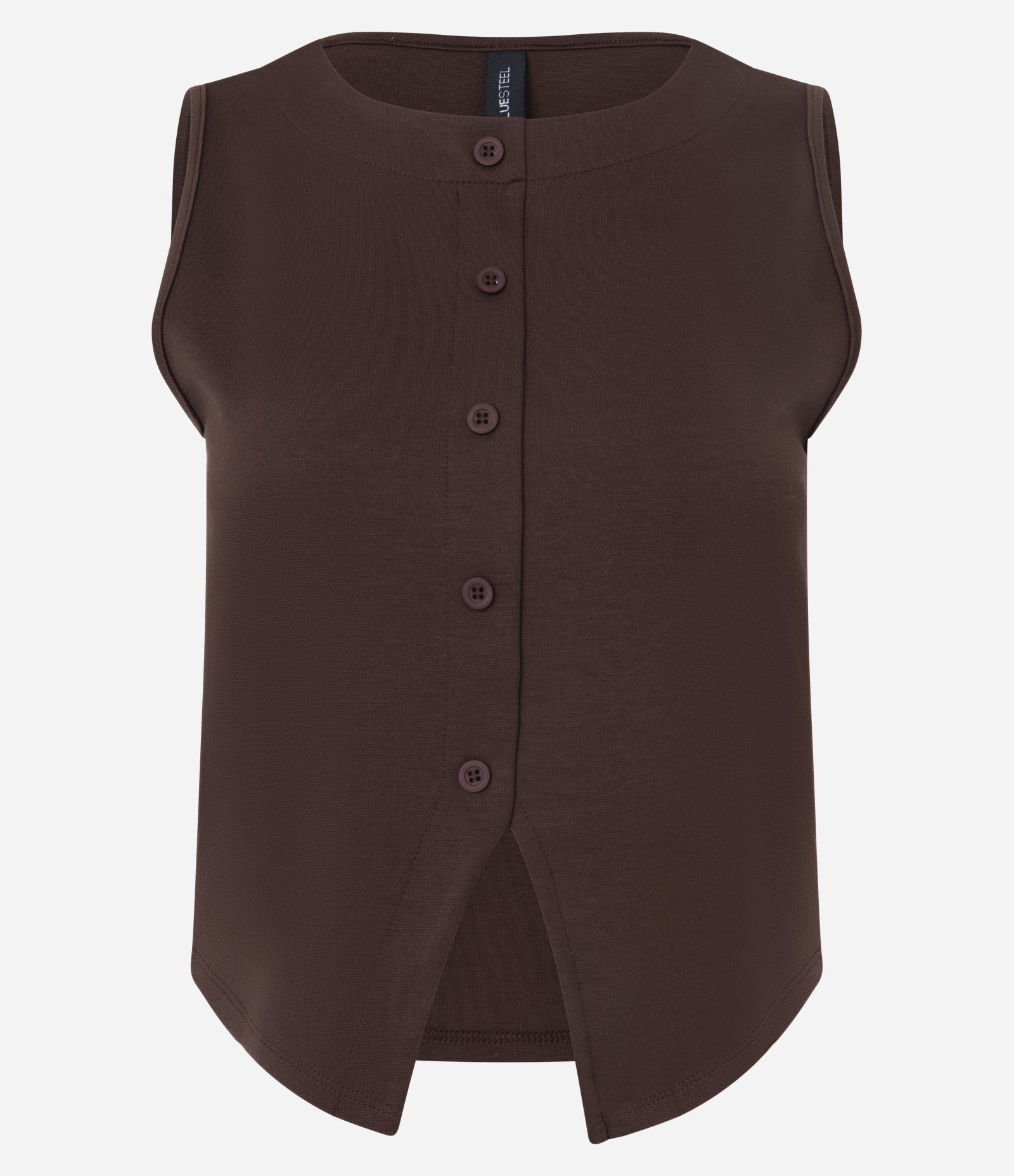 Colete Curto em Ponto Roma Marrom 4