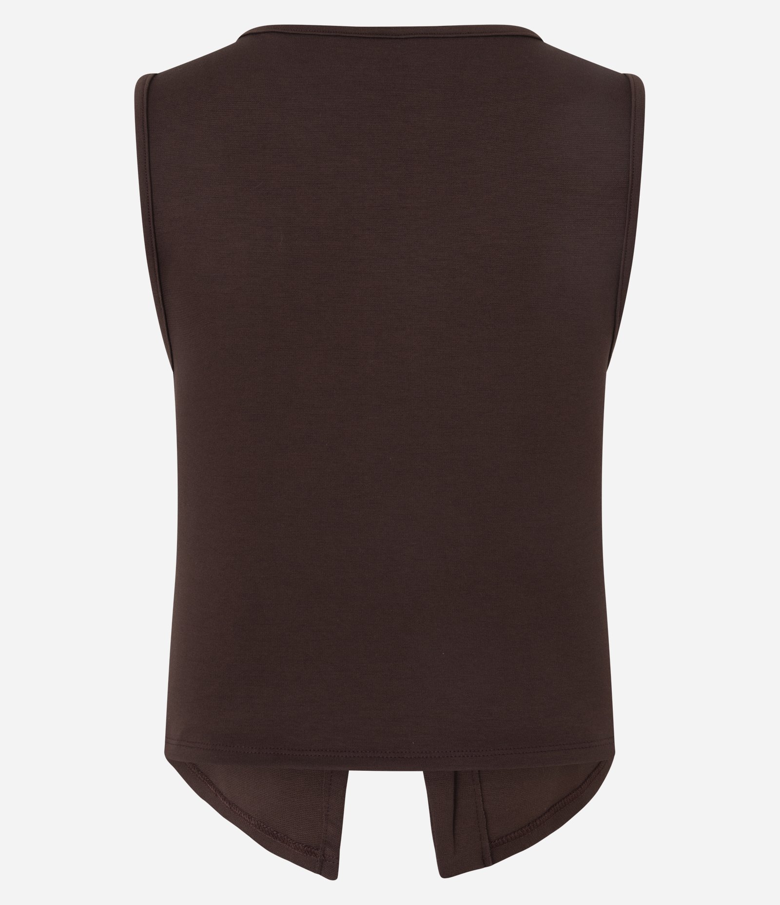 Colete Curto em Ponto Roma Marrom 5
