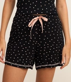 Short de Pijama em Viscose com Estampa Poá