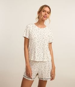 Short de Pijama em Viscose com Estampa Poá