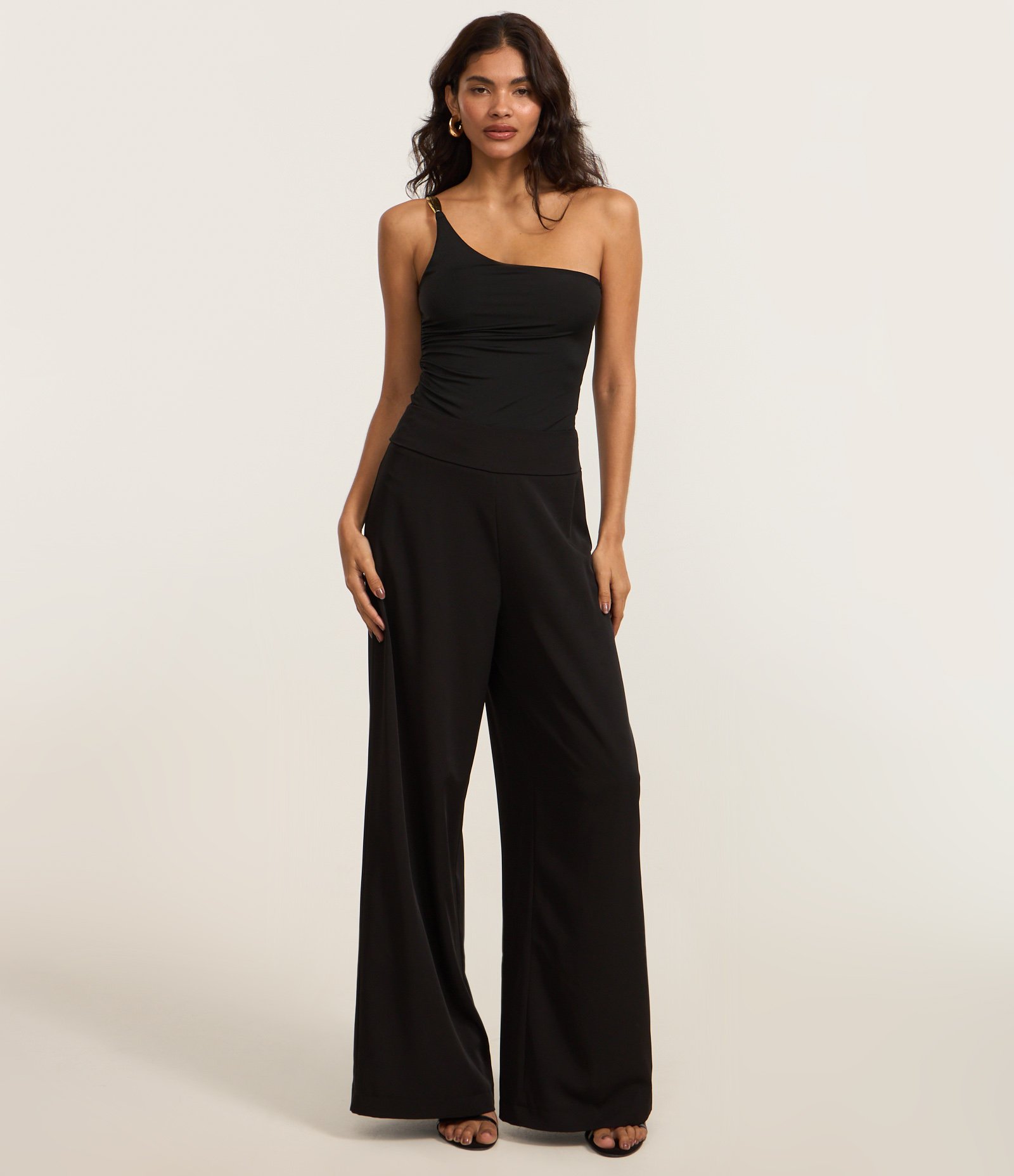 Body Ombro Só em Jersey com Franzido Lateral Preto 2