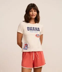 Pijama Short Doll em Algodão com Estampa Stitch
