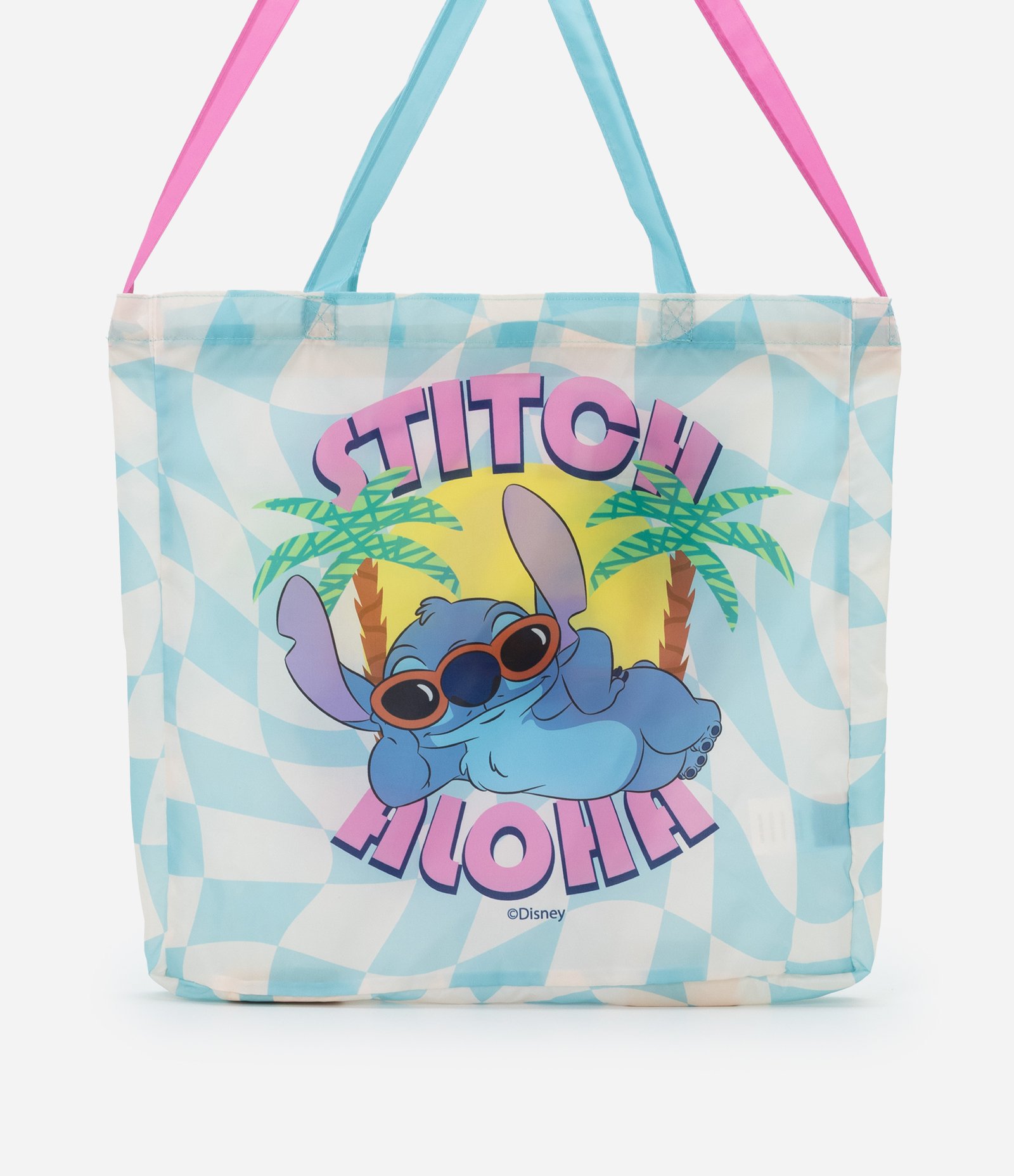 Sacola Dobrável do Personagem Stitch na Praia Azul 3