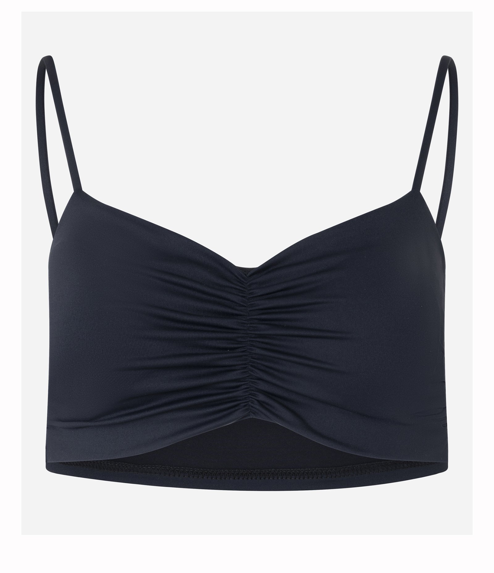 Top Esportivo em Microfibra com Busto Franzido Preto 6