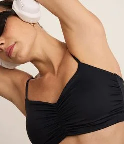 Top Esportivo em Microfibra com Busto Franzido