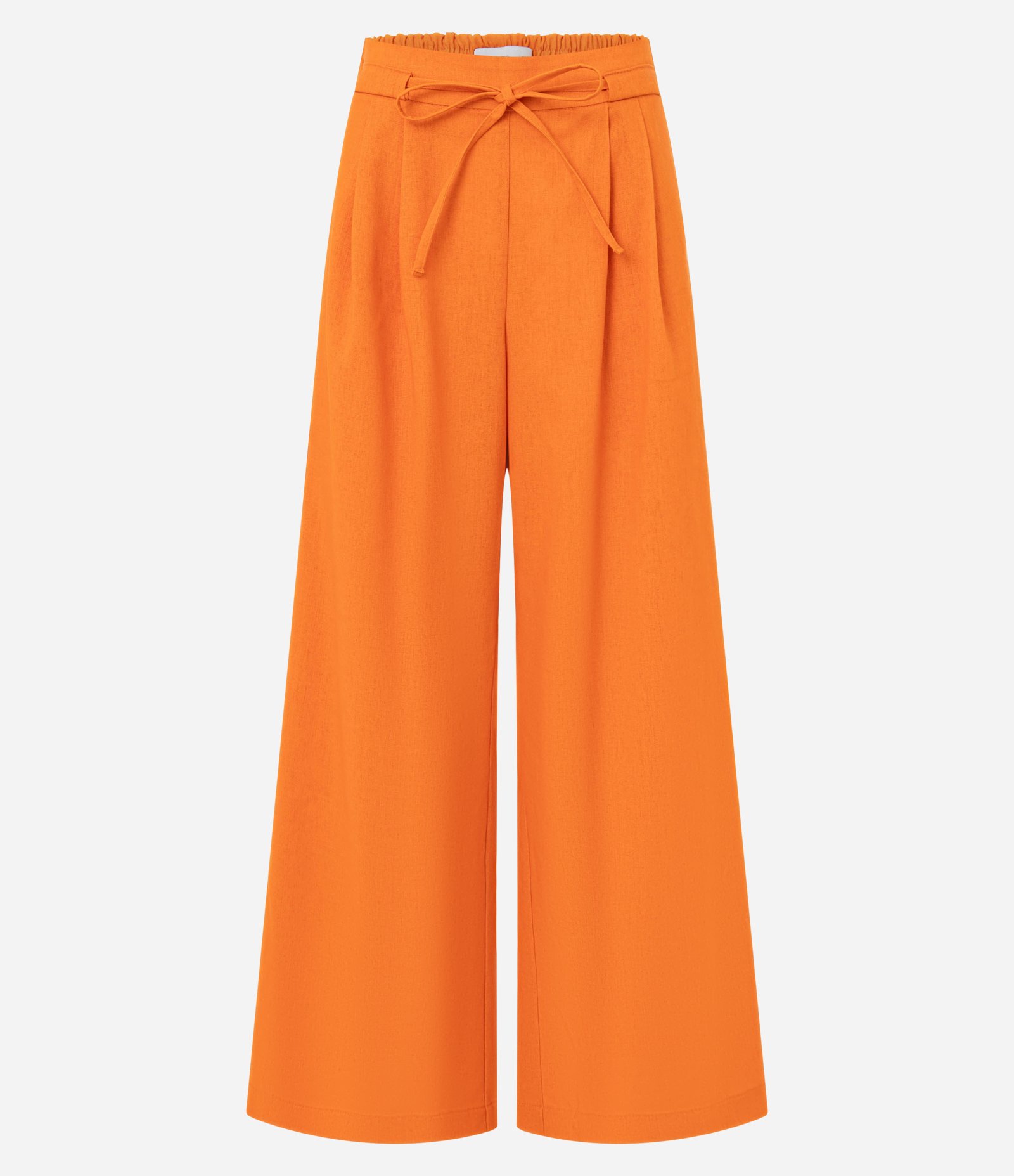Calça Wide Leg Alfaiatada com Cintinho Embutido Laranja 5