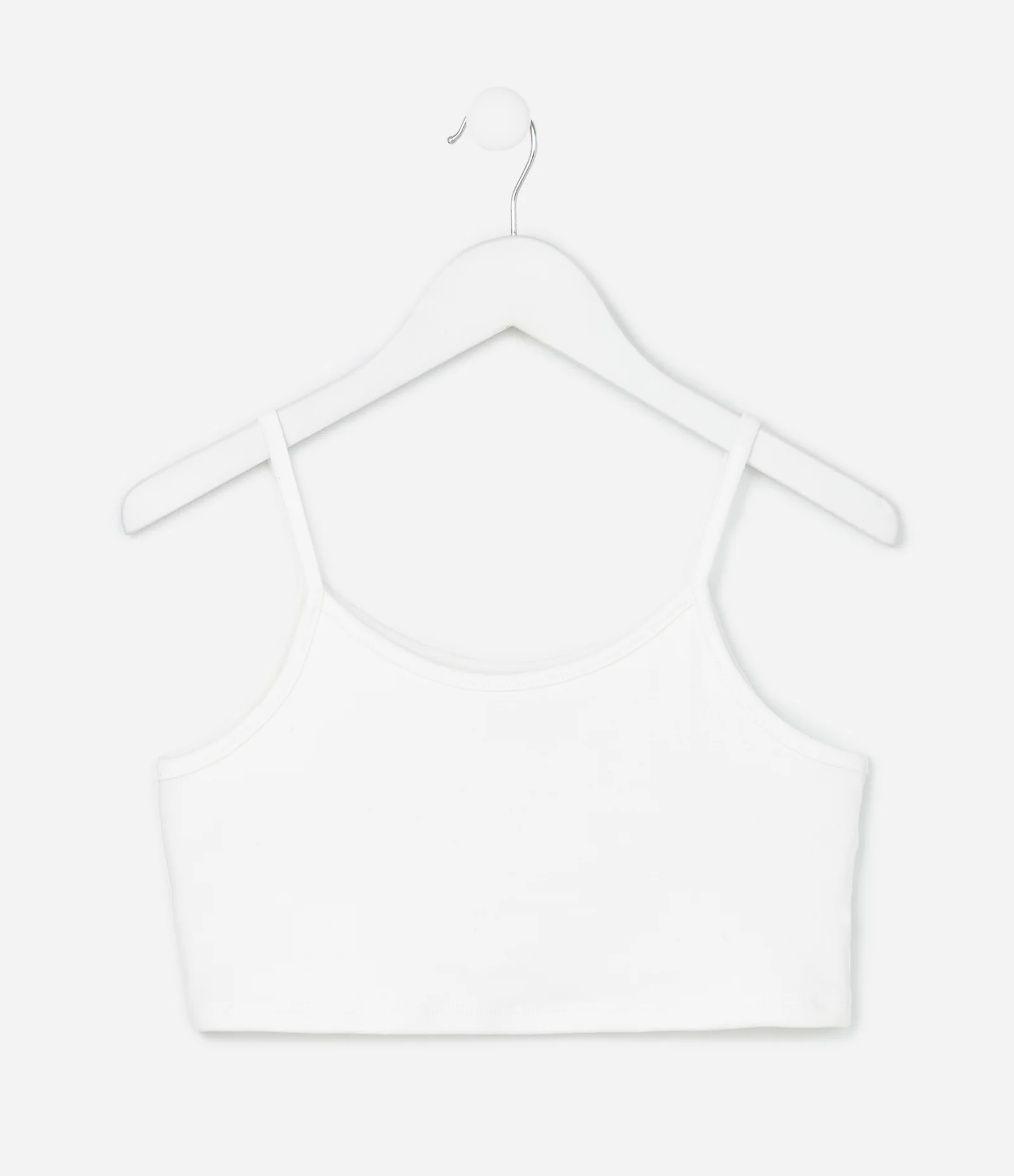 Top Cropped  Infantil em Algodão - Tam 5 a 14 Anos Branco 2