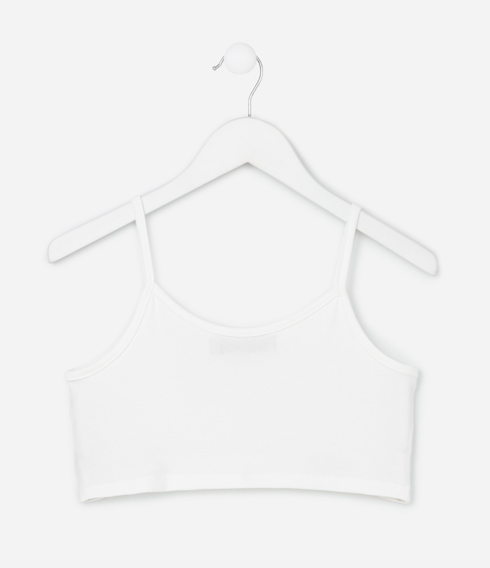 Top Cropped  Infantil em Algodão - Tam 5 a 14 Anos Branco 3