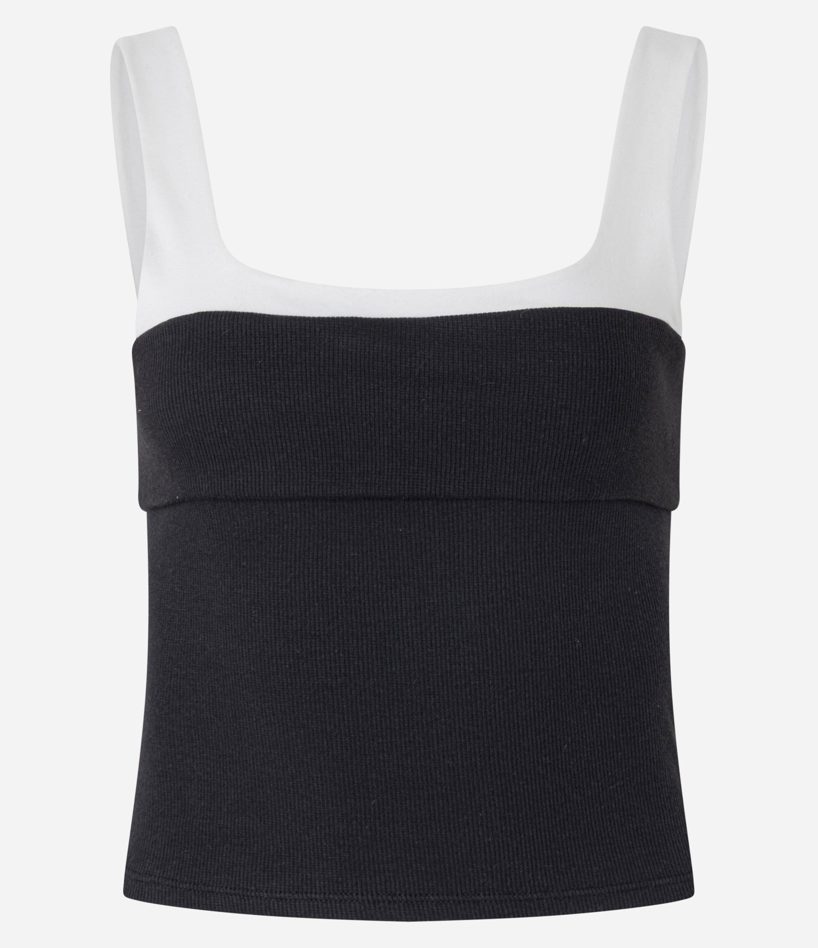 Blusa em Ribana Bicolor com Pala Dupla Preto 5