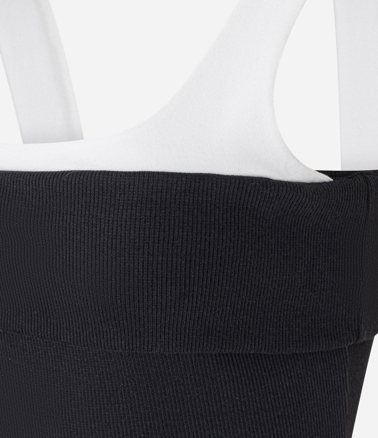 Blusa em Ribana Bicolor com Pala Dupla Preto 6