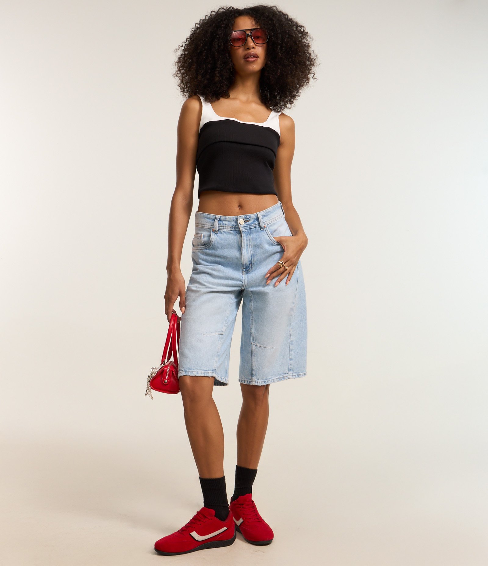 Blusa em Ribana Bicolor com Pala Dupla Preto 3