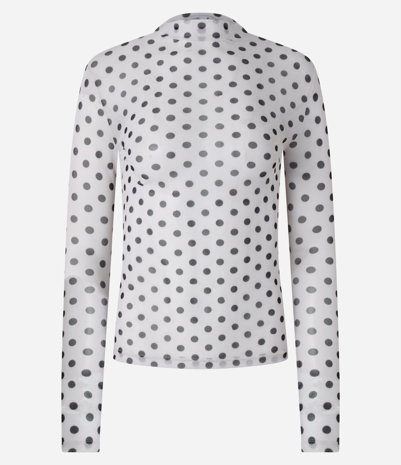 Blusa em Tule com Estampa Poá Bege 5