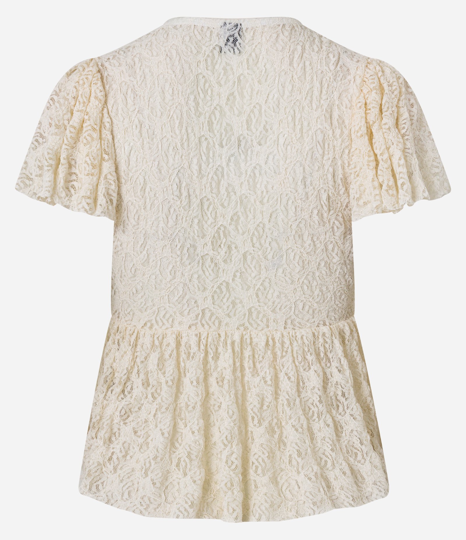 Blusa em Renda com Manga Bufante e Textura Diferenciada Off White 9
