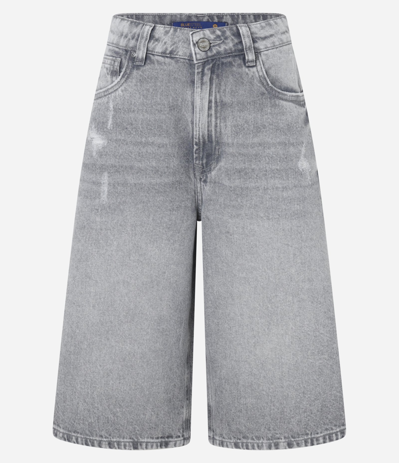 Bermuda Jorts em Jeans com Cintura Baixa Cinza 5